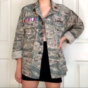 US Air Force camouflage shirt jacket. Hand-painted